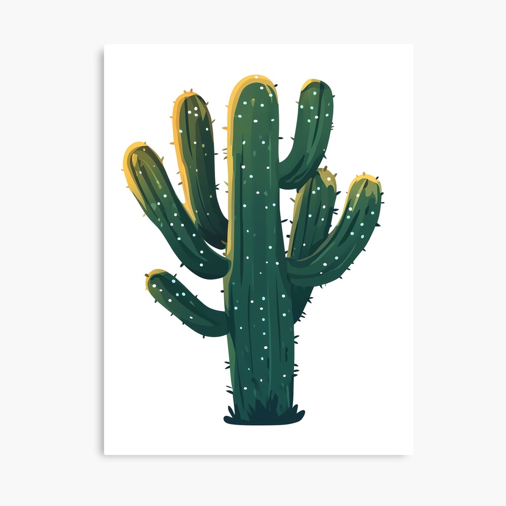 Canvas Print: Cute Saguaro Cactus in Desert sunlight