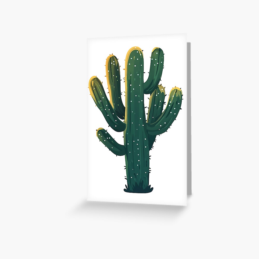 Greeting Card: Cute Saguaro Cactus in Desert sunlight