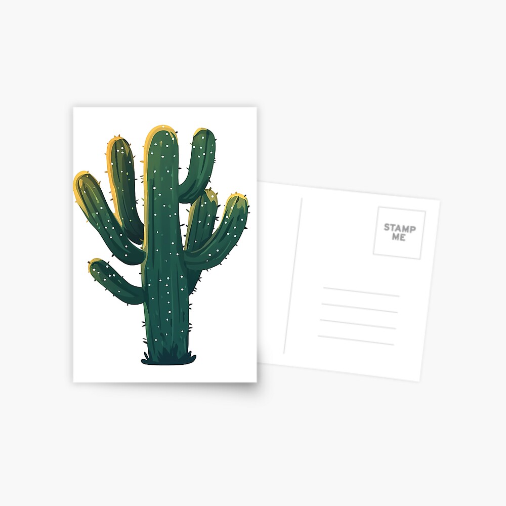 Postcard Cute Saguaro Cactus in Desert sunlight Postcard