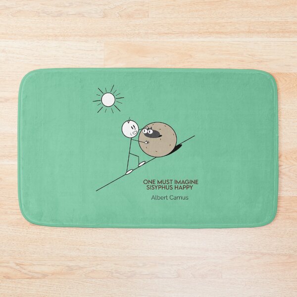 Item preview, Happy Sisyphus Petting a Cat Philosophy Cartoons designed and sold by JoyfulSisyphus.