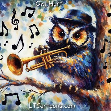 Artwork thumbnail, Owl Hurt Playing New Orleans Jazz In A Tree by Rick London Gifts