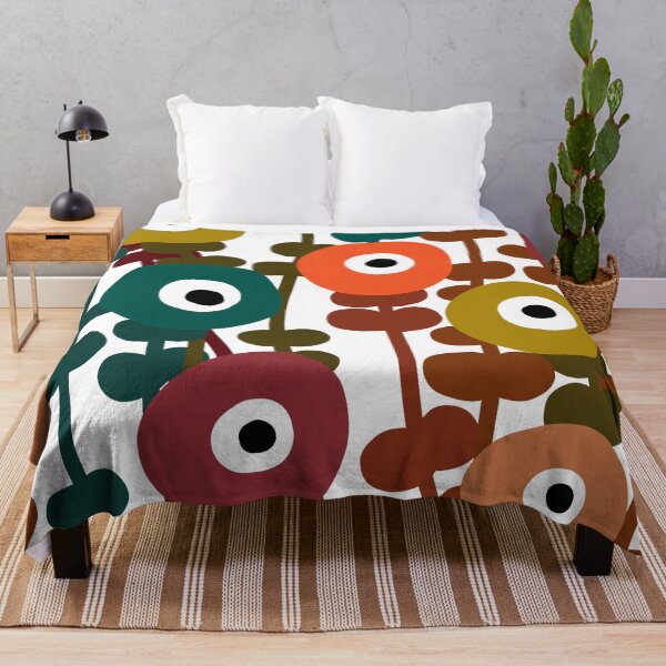 Item preview, Iconic Retro Autumnal Scandinavian Floral Pattern in 70s Tones designed and sold by Deutschic.