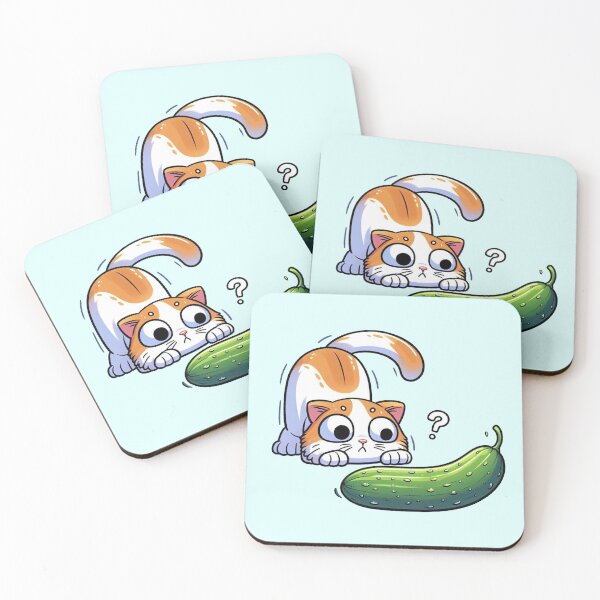 Item preview, Scared Cucumber Cat designed and sold by MeowKittyPurr.