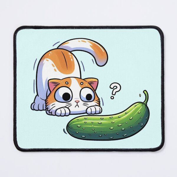 Item preview, Scared Cucumber Cat designed and sold by MeowKittyPurr.
