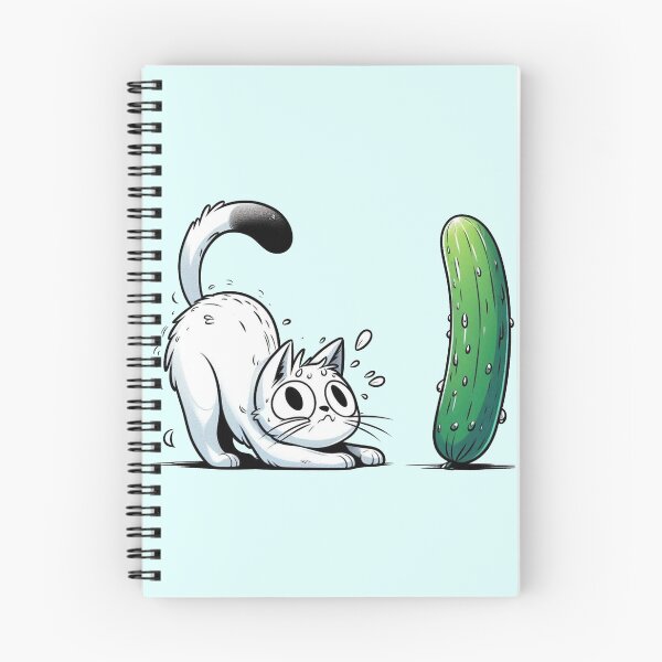 Item preview, Scared Cucumber Cat designed and sold by MeowKittyPurr.