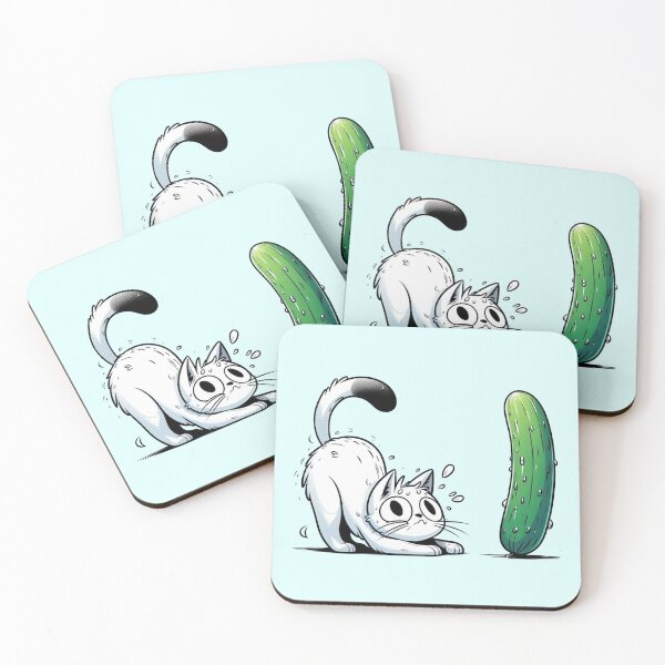 Item preview, Scared Cucumber Cat designed and sold by MeowKittyPurr.