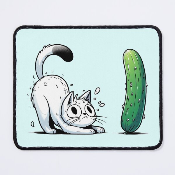 Item preview, Scared Cucumber Cat designed and sold by MeowKittyPurr.