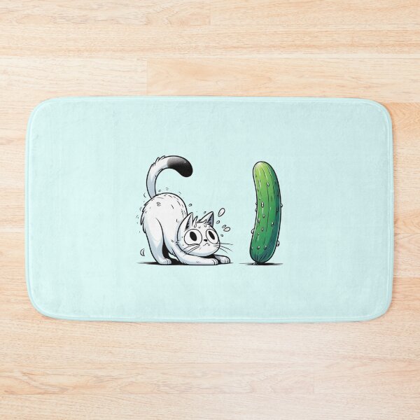 Item preview, Scared Cucumber Cat designed and sold by MeowKittyPurr.
