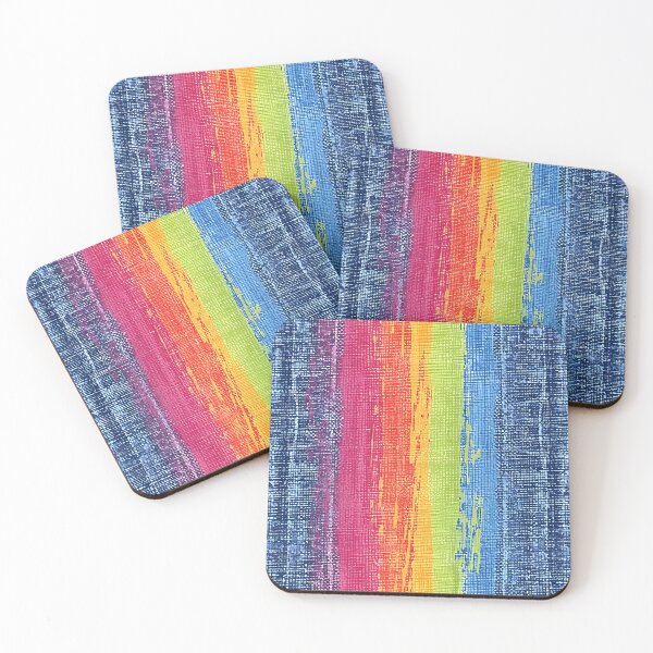 Item preview, Rainbow Grunge Denim Jeans Print designed and sold by Lily-and-Lyle.