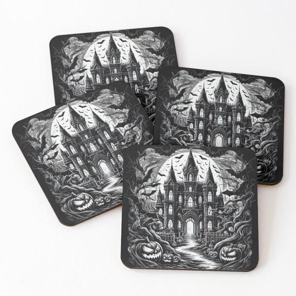 Item preview, Halloween dark palace with bats Halloween Tattoo designed and sold by Expressions-Sel.