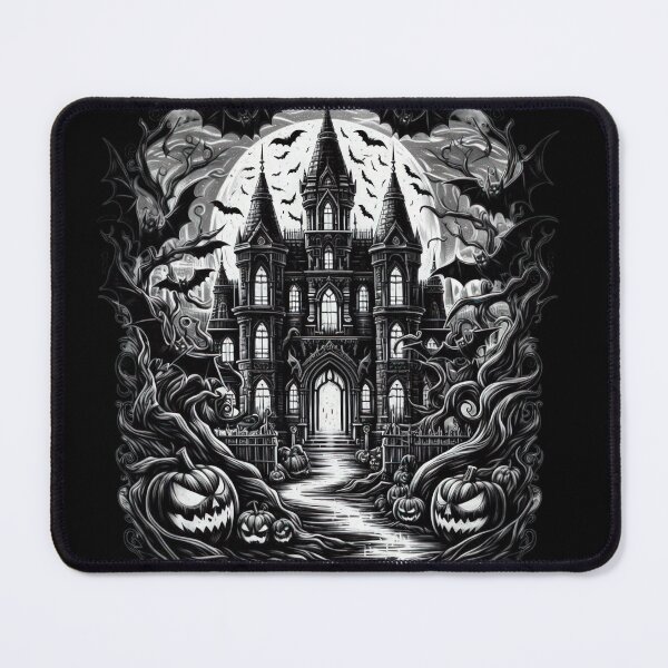Item preview, Halloween dark palace with bats Halloween Tattoo designed and sold by Expressions-Sel.