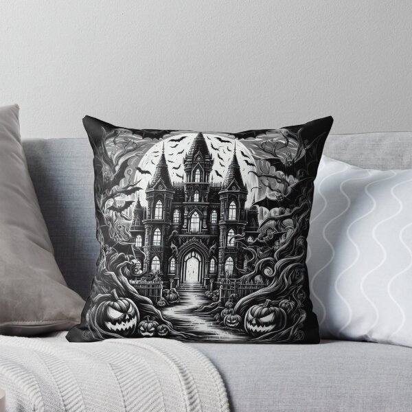 Item preview, Halloween dark palace with bats Halloween Tattoo designed and sold by Expressions-Sel.