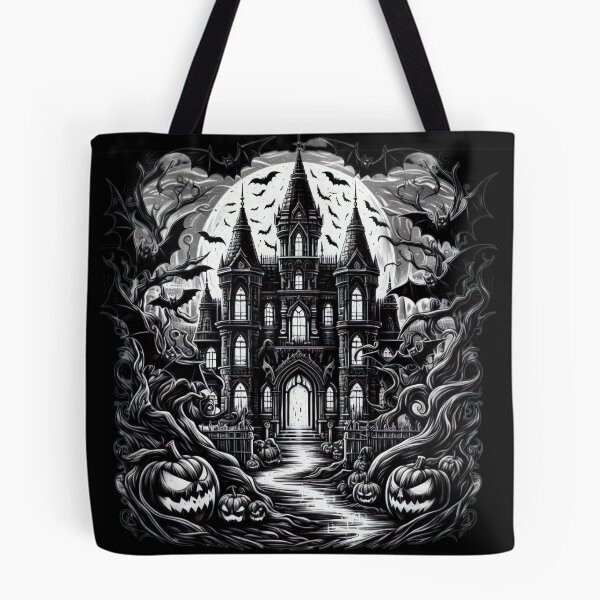 Item preview, Halloween dark palace with bats Halloween Tattoo designed and sold by Expressions-Sel.