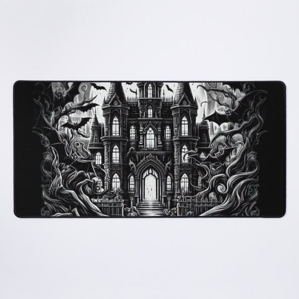 Item preview, Halloween dark palace with bats Halloween Tattoo designed and sold by Expressions-Sel.
