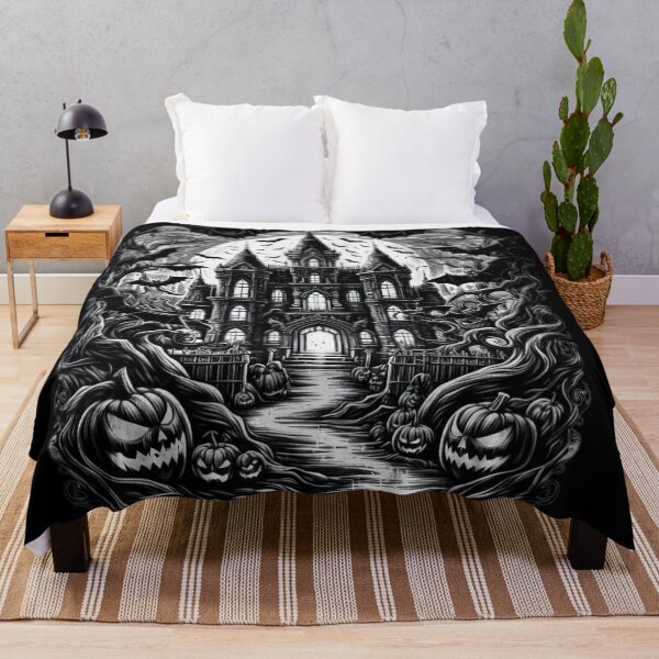 Item preview, Halloween dark palace with bats Halloween Tattoo designed and sold by Expressions-Sel.