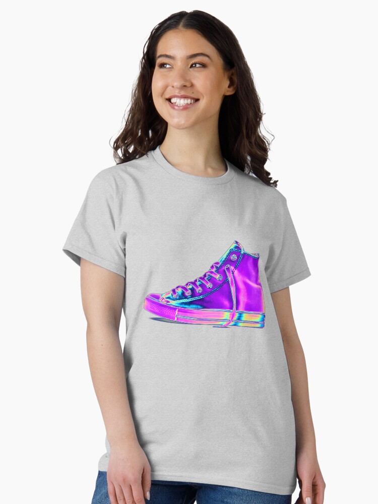 Thumbnail 2 of 7, Classic T-Shirt, Purple Holographic Sneaker designed and sold by dinaaaaaah.