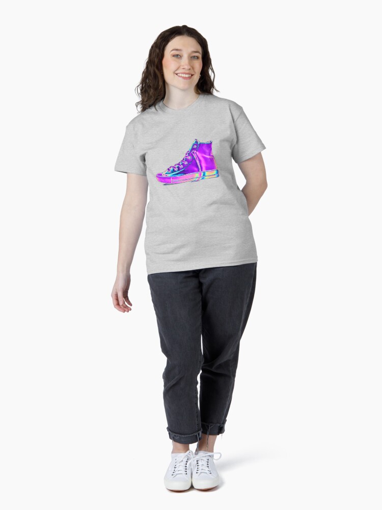 Thumbnail 4 of 7, Classic T-Shirt, Purple Holographic Sneaker designed and sold by dinaaaaaah.