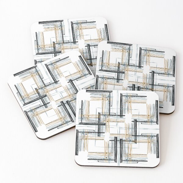 Item preview, Modern Abstract Squares Lines Circles designed and sold by TanglePatch.