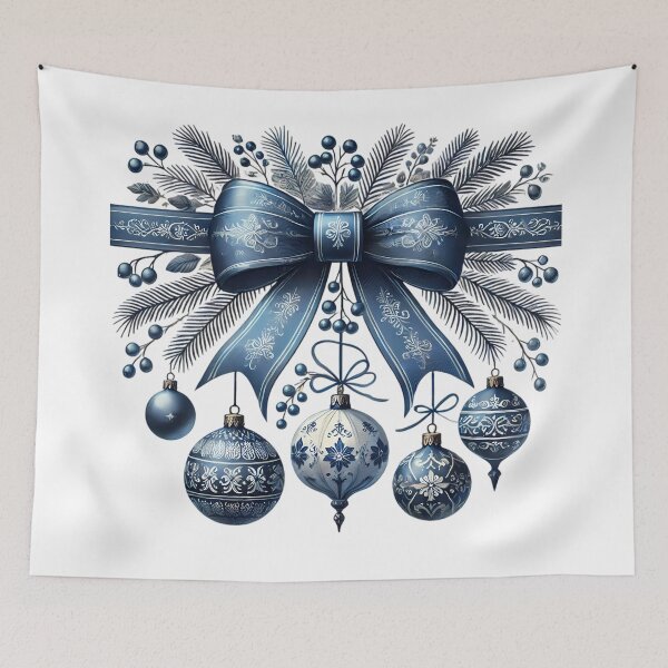 Item preview, Elegant Winter Festivities: Blue Christmas Ornaments. designed and sold by Linework Studio.
