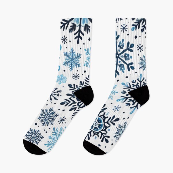 Item preview, Frosty Flurries: Blue Snowflake Pattern. designed and sold by Linework Studio.