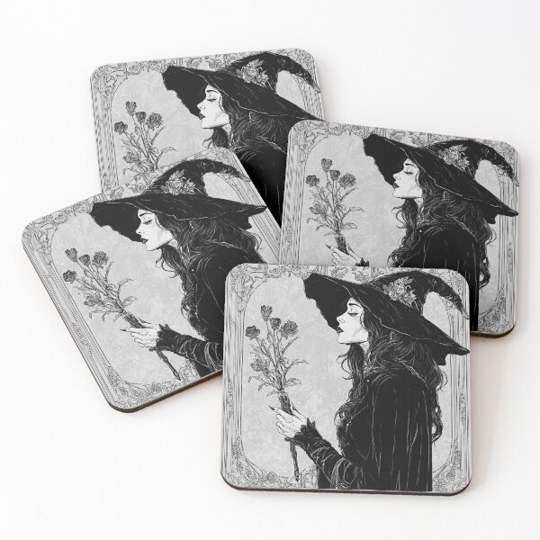 Item preview, Hand-Drawn Witch Holding Flowers | Semi-Realistic Ink Illustration Tarot Card Art designed and sold by · GAMING SOUL ·.