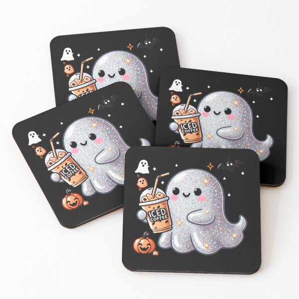 Item preview, Cute Little Ghost Drinking Coffee Halloween Spooky Season  designed and sold by lifestylegate.