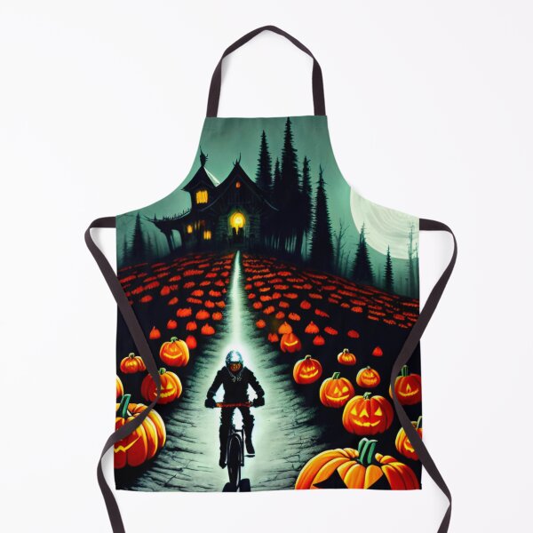 Item preview, MTB Rider Fleeing Spooky Halloween House on the Hill designed and sold by GrizzlyCollective.