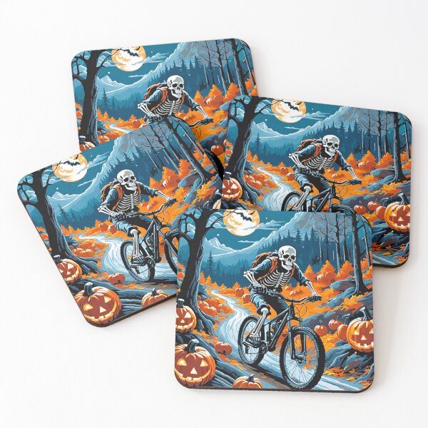 Item preview, Skeleton MTB Rider in the Haunted Forest at Halloween designed and sold by GrizzlyCollective.