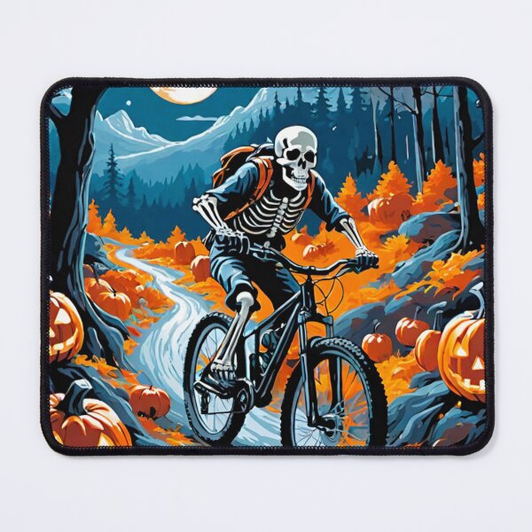 Item preview, Skeleton MTB Rider in the Haunted Forest at Halloween designed and sold by GrizzlyCollective.