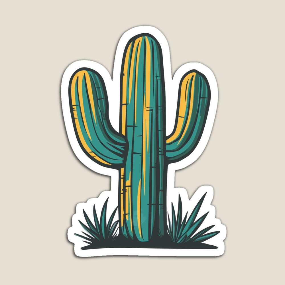 Muscular Saguaro Cactus in the Desert Glossy Sticker