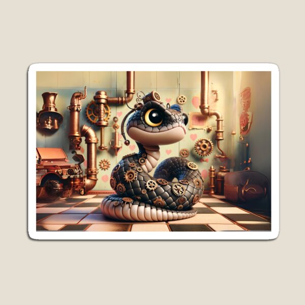 Item preview, Steampunk Black-Tailed Rattlesnake designed and sold by Sillytoe.