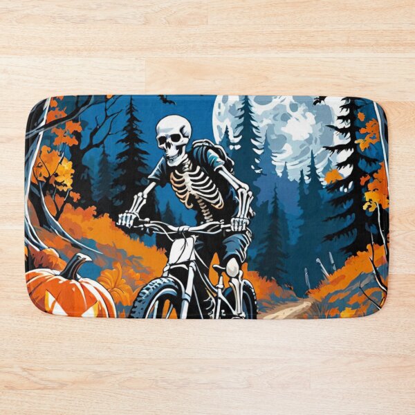 Item preview, Skeleton Riding Through Autumn Forest at Moonlight Halloween Night Ride designed and sold by GrizzlyCollective.