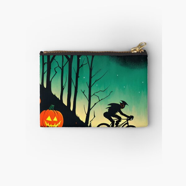Item preview, MTB Rider Jumping the Haunted Trails at Midnight on Halloween designed and sold by GrizzlyCollective.