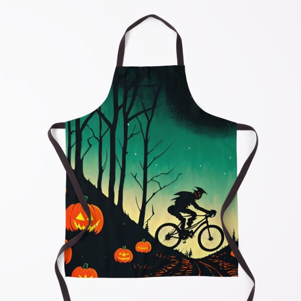 Item preview, MTB Rider Jumping the Haunted Trails at Midnight on Halloween designed and sold by GrizzlyCollective.