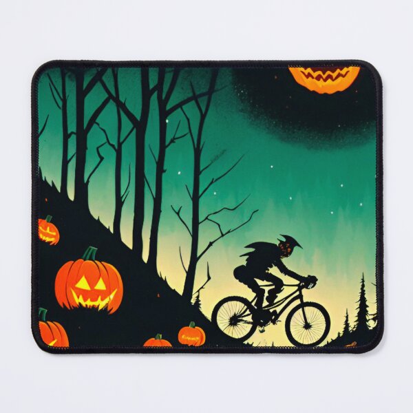 Item preview, MTB Rider Jumping the Haunted Trails at Midnight on Halloween designed and sold by GrizzlyCollective.
