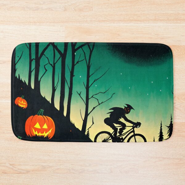 Item preview, MTB Rider Jumping the Haunted Trails at Midnight on Halloween designed and sold by GrizzlyCollective.
