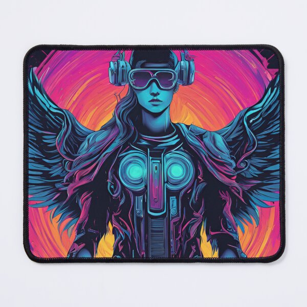 Item preview, Neon-Glowing Cyberpunk Angel T-Shirt - Futuristic Hip God with Electric Halo Art D71 designed and sold by pixelandcrafted.