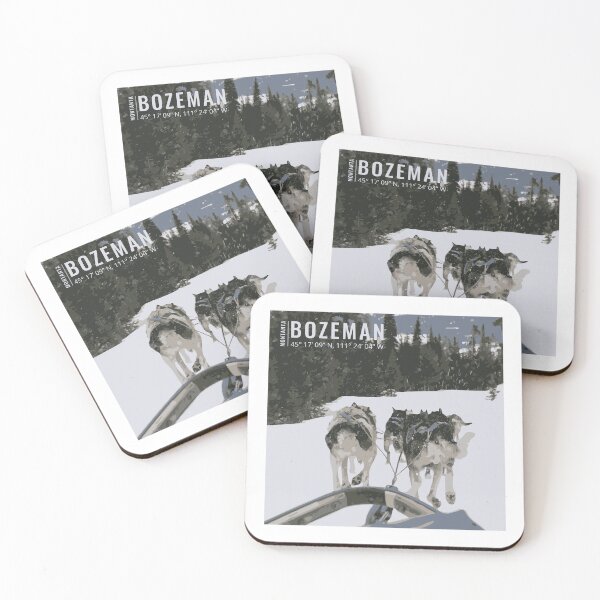 Item preview, Sled Dogs Racing Through Snowy Bozeman, Montana designed and sold by Mundivagant Designs.