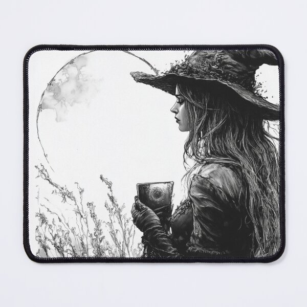 Item preview, Copy of HandDrawn Witch sit on the forest Halloween Semi-Realistic Ink Illustration Tarot Card Art designed and sold by · GAMING SOUL ·.