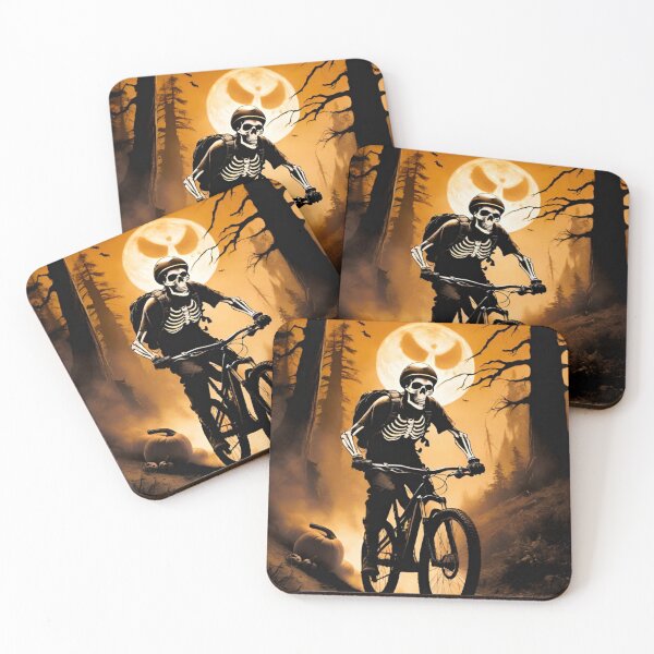 Item preview, Sepia Halloween Skeleton MTB Rider designed and sold by GrizzlyCollective.