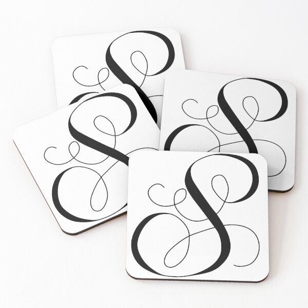 SCRIPT LETTER S Coasters (Set of 4)