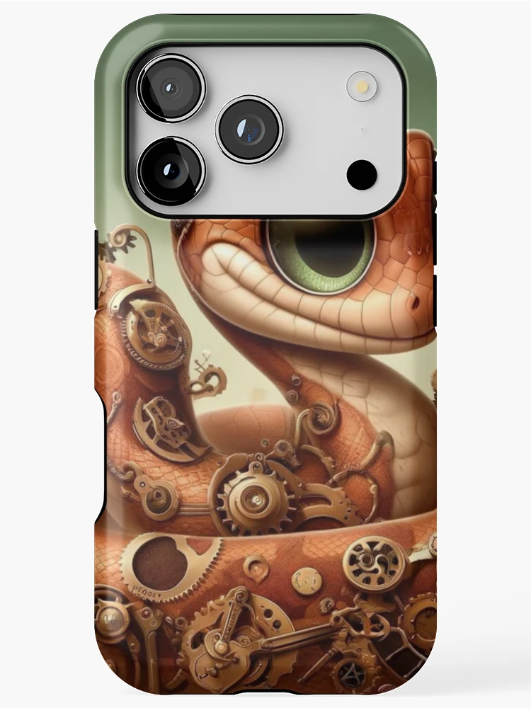 Thumbnail 1 of 4, iPhone Case, Steampunk Blood Python designed and sold by Sillytoe.