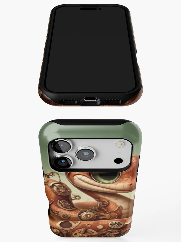 Thumbnail 3 of 4, iPhone Case, Steampunk Blood Python designed and sold by Sillytoe.