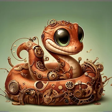 Artwork thumbnail, Steampunk Blood Python by Sillytoe