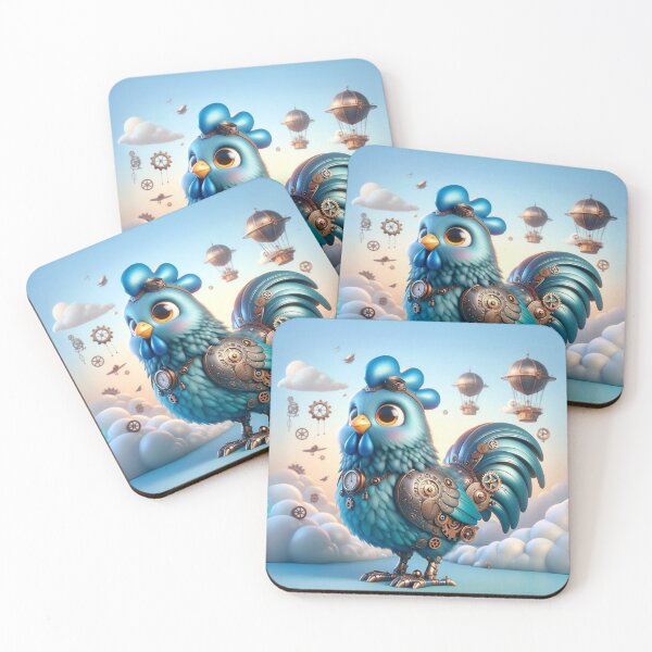 Item preview, Steampunk Blue Andalusian Chicken designed and sold by Sillytoe.