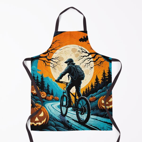 Item preview, MTB Rider Late on Halloween Night in the Forest with Pumpkins designed and sold by GrizzlyCollective.