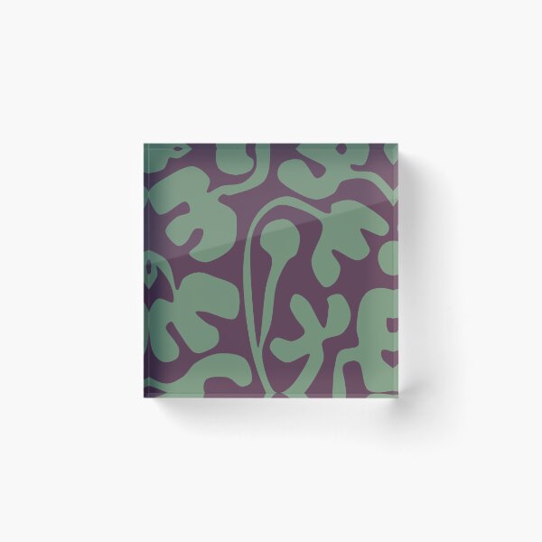 Item preview, Cozy Matisse Cutouts Inspired Floral Pattern in Kashmir Green and Purple designed and sold by Deutschic.