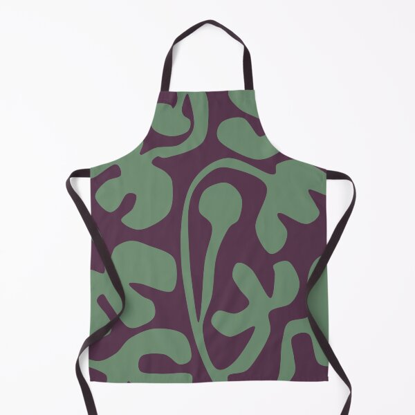 Item preview, Cozy Matisse Cutouts Inspired Floral Pattern in Kashmir Green and Purple designed and sold by Deutschic.