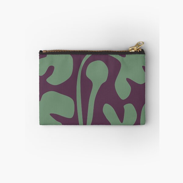 Item preview, Cozy Matisse Cutouts Inspired Floral Pattern in Kashmir Green and Purple designed and sold by Deutschic.