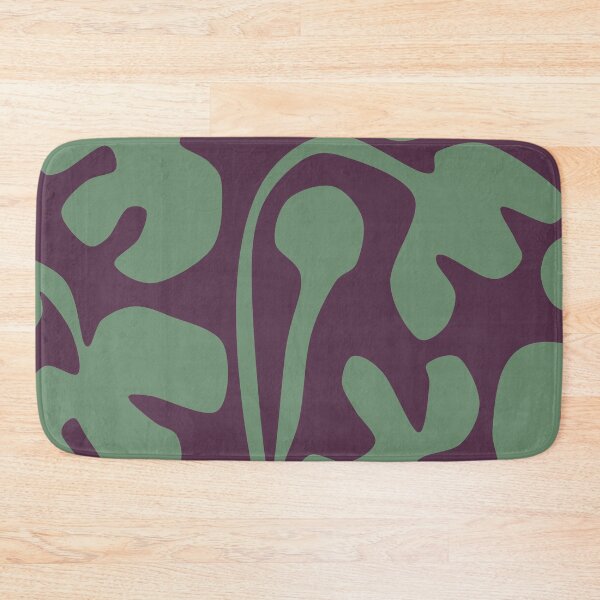 Item preview, Cozy Matisse Cutouts Inspired Floral Pattern in Kashmir Green and Purple designed and sold by Deutschic.